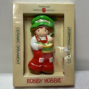 Vintage American Greetings Robby Hobbie 1982 Christmas Ornament Ceramic - NWT